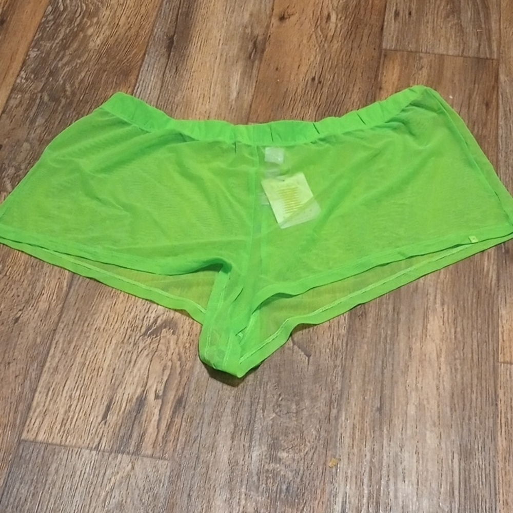 Savage X Fenty Neon Green Sheer Panties Swimsuit Bottoms Cover Up Size 2X